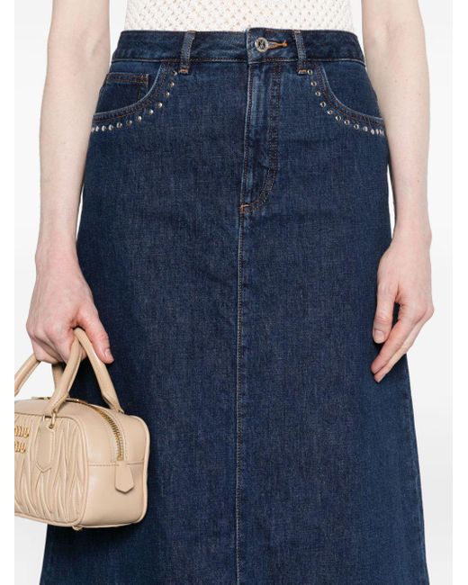 A.P.C. Blue Jeans-Midirock in A-Linie