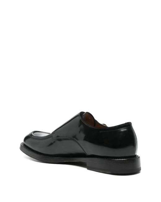 Silvano Sassetti Black Double-Buckle Leather Shoes for men