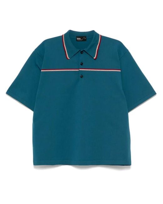 メンズ Kolor ストライプ ポロシャツ Blue
