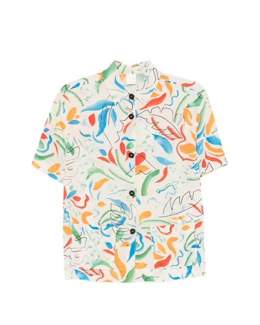 Aspesi White Abstract-Print Shirt