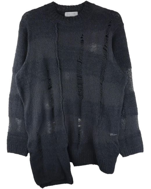 Yohji Yamamoto Distressed Sweater in Black for Men Lyst UK