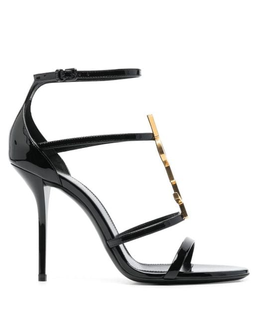 Saint Laurent Black Cassandra Sandals