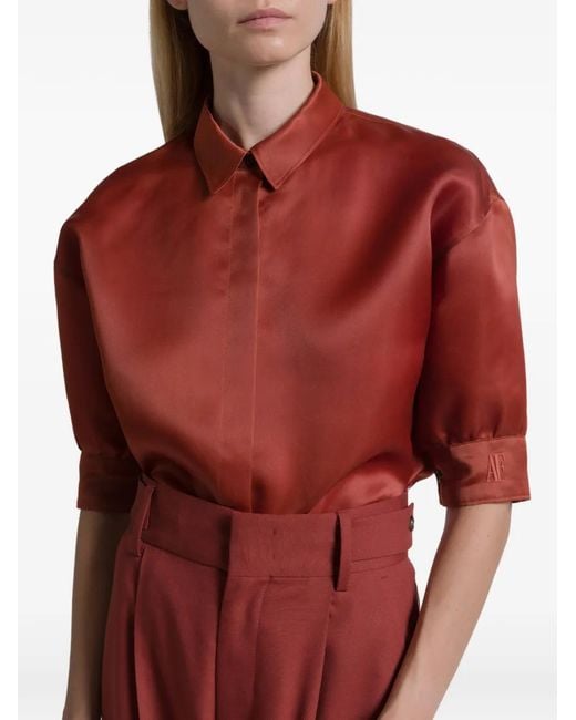 Alberta Ferretti Red Buttoned Shirt