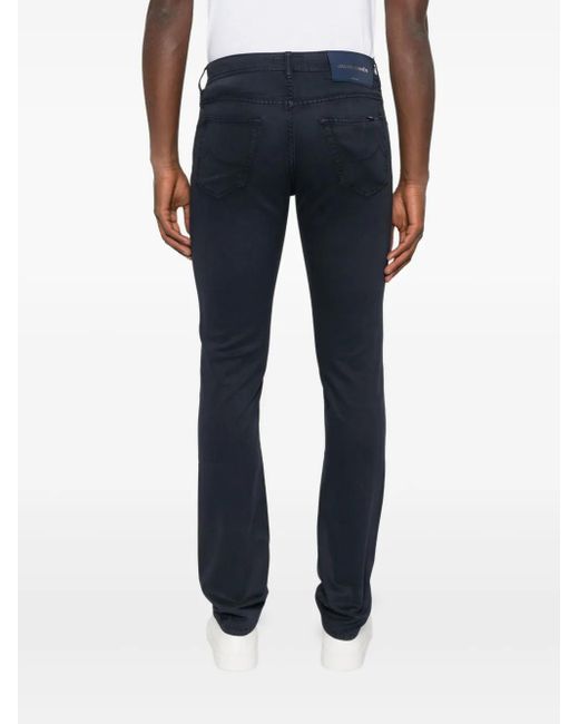 Jacob Cohen Blue Logo Patch Skinny Pants for men