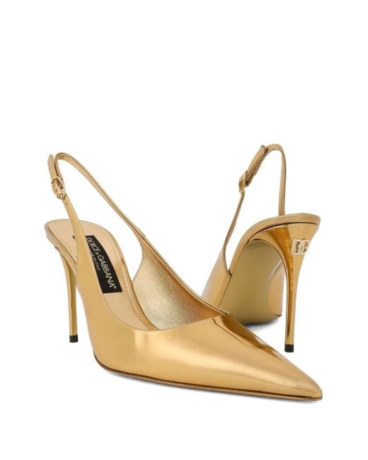 Dolce & Gabbana Metallic Slingback Pointed-Toe Pumps