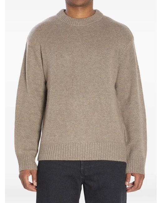 Jersey de cachemira en canalé con cuello redondo Lisa Yang de hombre de color Natural