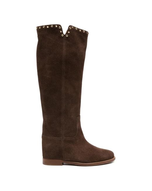 Via Roma 15 Brown Studded Boots