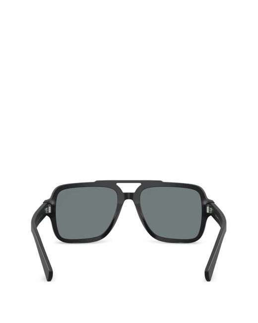 Dolce & Gabbana Gray Double-Bridge Square-Frame Sunglasses