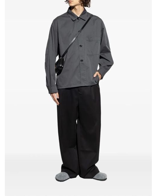 Lemaire Gray Patch-Pocket Button-Down Shirt for men