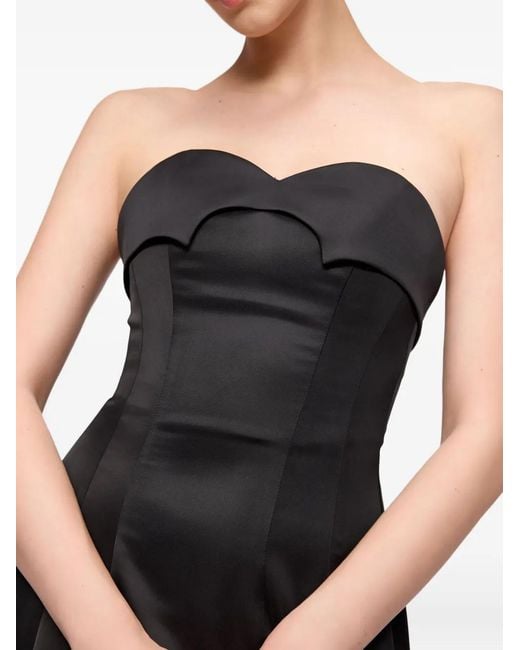 V:PM ATELIER Black Noir Sweetheart-Neckline Maxi Dress