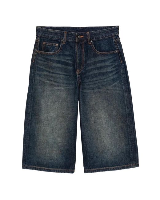 JNBY Blue Vintage Wash Distressed Shorts