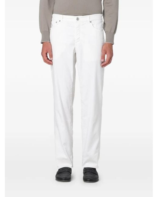 Brunello Cucinelli White Tailored Trousers for men