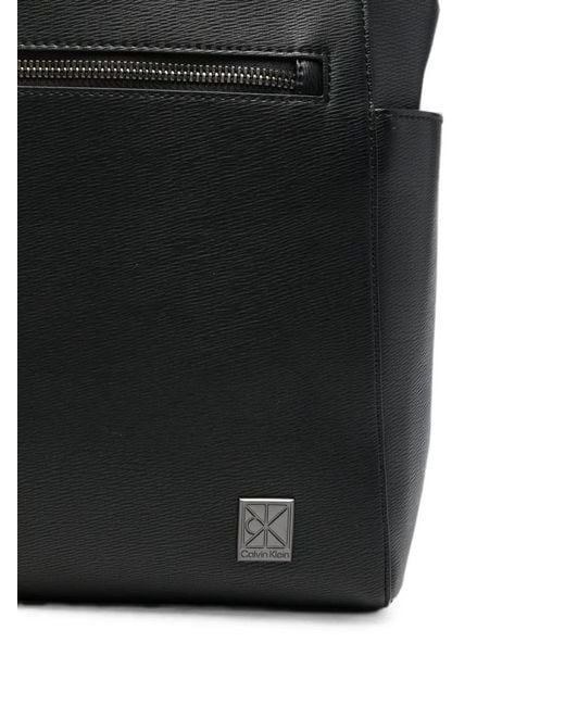 Calvin Klein Black Foldover-Top Backpack for men