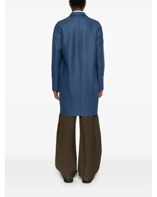 Harris Wharf London Blue Virgin Wool Coat