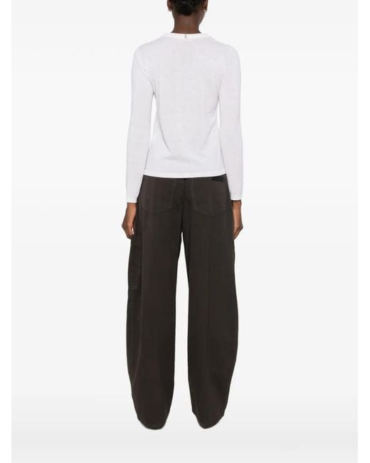 Panicale White V-Neck Sweater