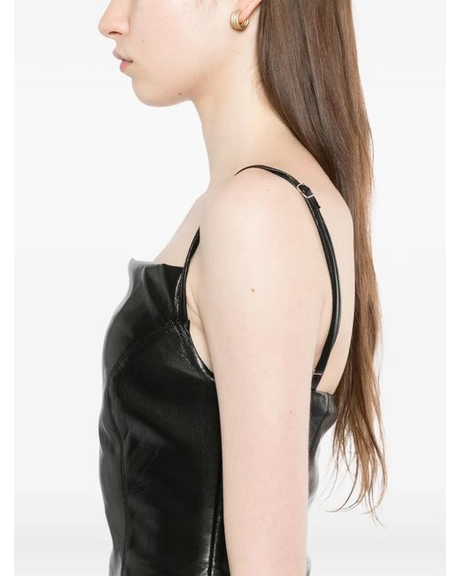 Nanushka Black Square Neck Dress