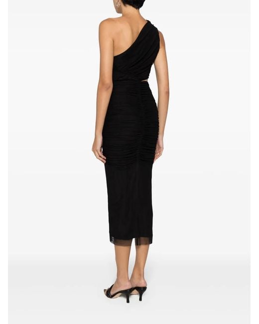 Jonathan Simkhai Black Seraiah Ruched Midi Dress
