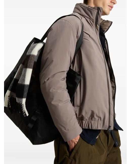 Woolrich Brown Quilted Bomber Jacket for men