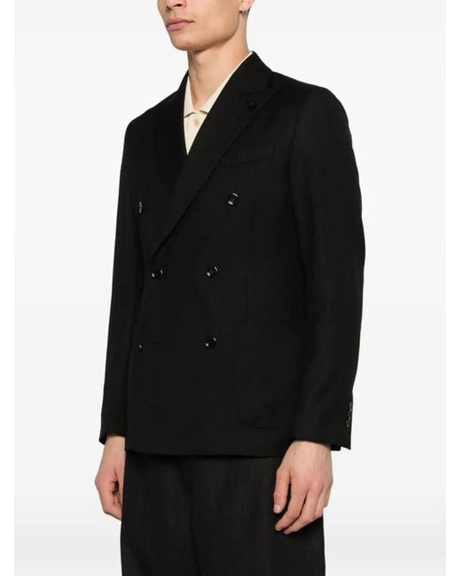 Lardini Black Veste À Boutonnière Croisée for men