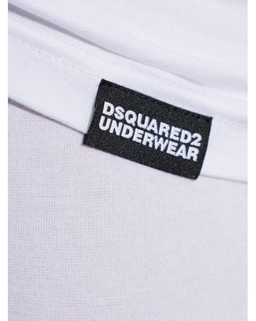 DSquared² White Logo-Patch Tank Top for men