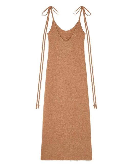 Alanui Brown Finest Tie-Detail Maxi Dress