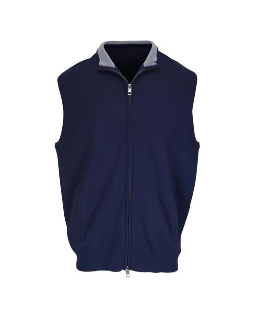 Peter Millar Blue Coolspun Lite Zip-Up Gilet for men