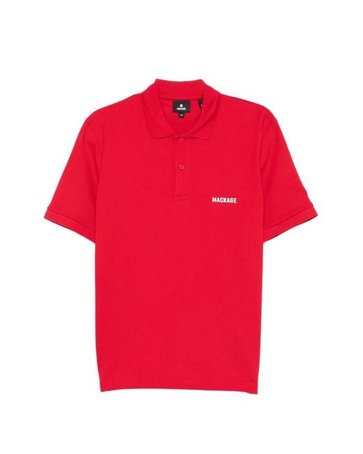 Mackage Red Logo-Print Cotton Polo Shirt for men