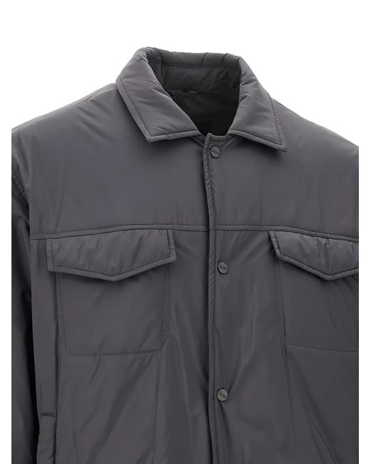 Herno Gray Padded Shirt Jacket for men