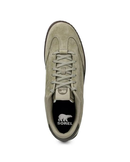 Sorel Green Suede Panelled Sneakers for men