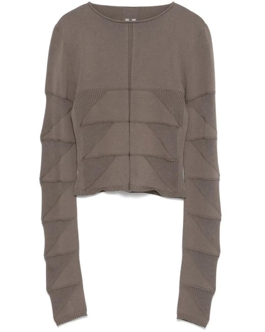 Rick Owens Brown Oberteil Mit Langen Ärmeln