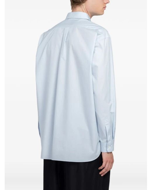 Ssstein Blue Oversized Regular-Collar Shirt for men