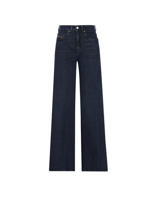 Jean Ample À Patch Logo DIESEL en coloris Blue
