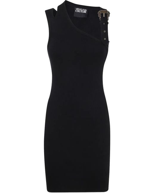 Robe Mi-Longue À Boules Logo Versace Jeans Couture en coloris Black