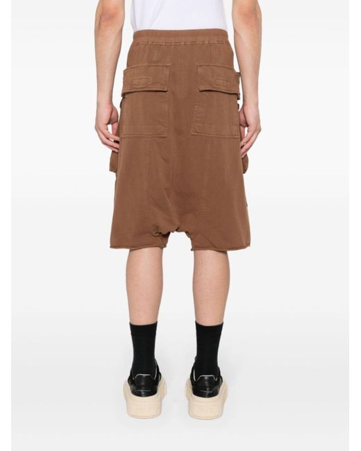 Rick Owens Brown Jersey Cargo Shorts for men