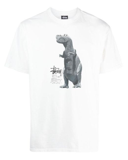 T-Shirt À Imprimé Graphique Stussy Pour Homme En Coloris Blanc | Lyst
