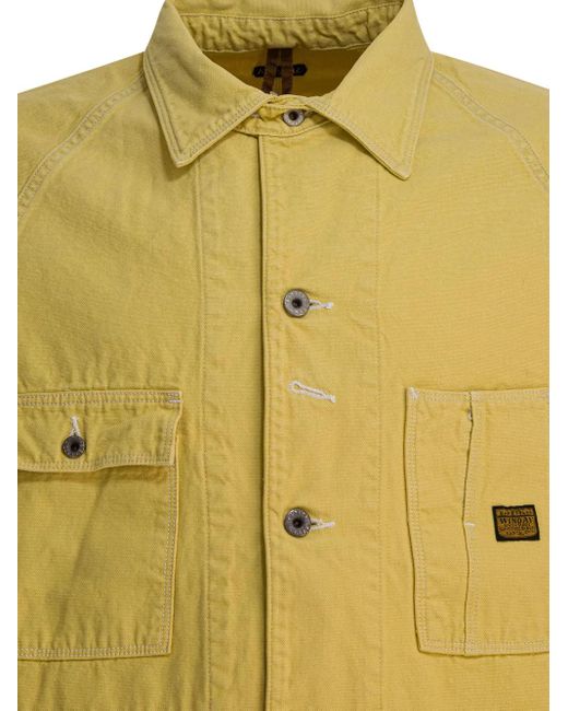 Kapital Yellow Raglan-Sleeve Pocket Shirt Jacket for men