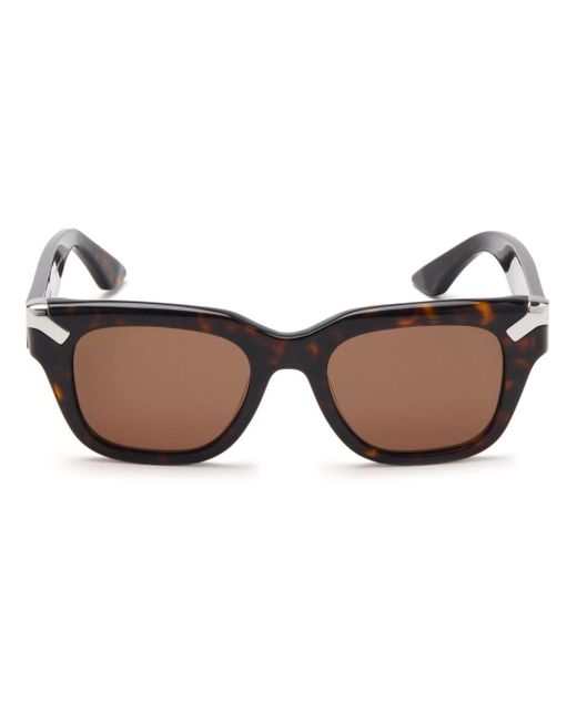 Alexander McQueen Brown Punk Rivet Square-frame Sunglasses for men