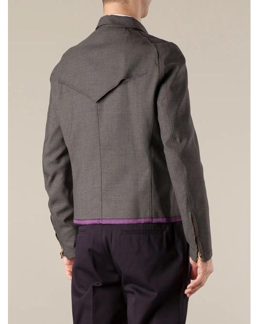 Vent Detail Jacket Kolor de hombre de color Gray