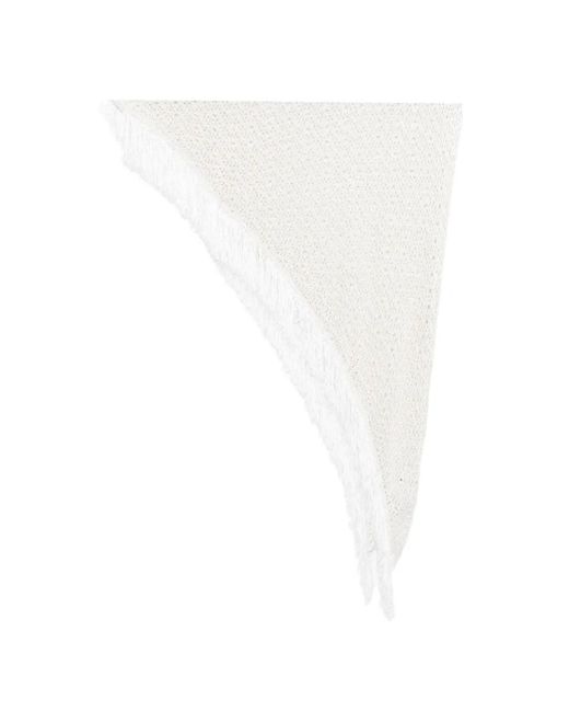 SIMONA CORSELLINI White Fringe-Trimmed Scarf