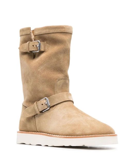 KENZO Natural Leather Shearling Boots
