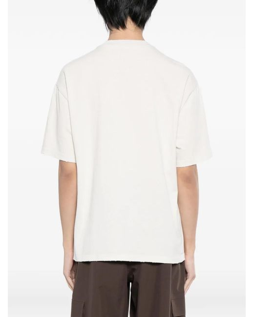 WARMAN White Graphic Print T-Shirt for men