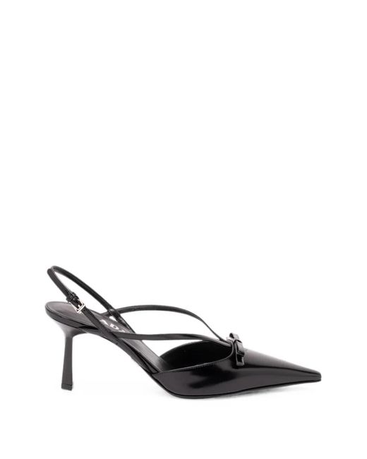 Prada Black Bow-Detail Slingback Pumps