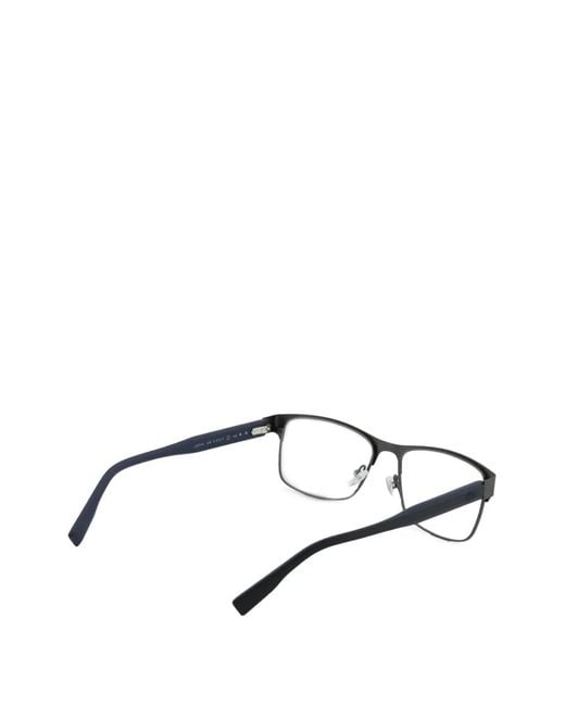 Lacoste Gray Matte-Finish Rectangle-Frame Glasses for men