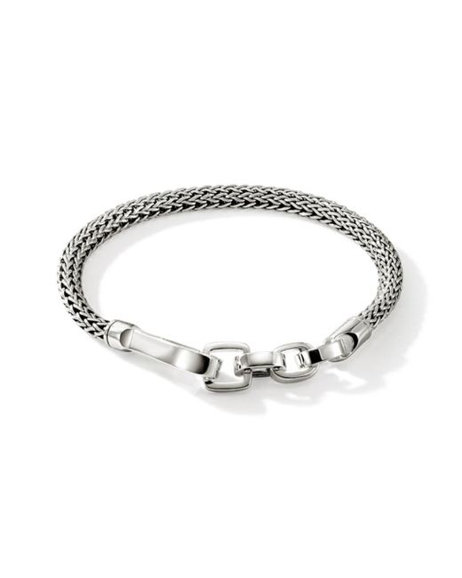 John Hardy Metallic Sterling Silver Wheat-chain Hook Bracelet for men