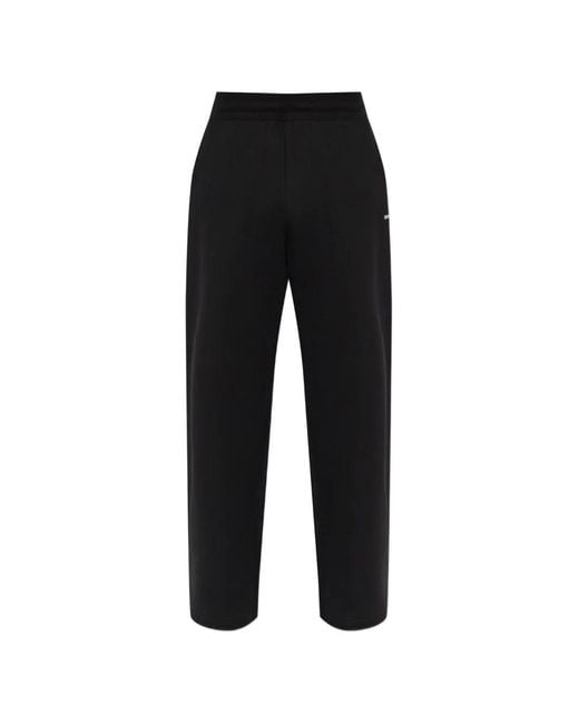 DIESEL Black Logo-Plaque Track Pants for men