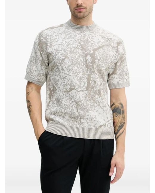 Boss Gray Knit T-Shirt for men