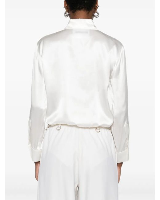 MEDEA White Button-Up Silk Shirt