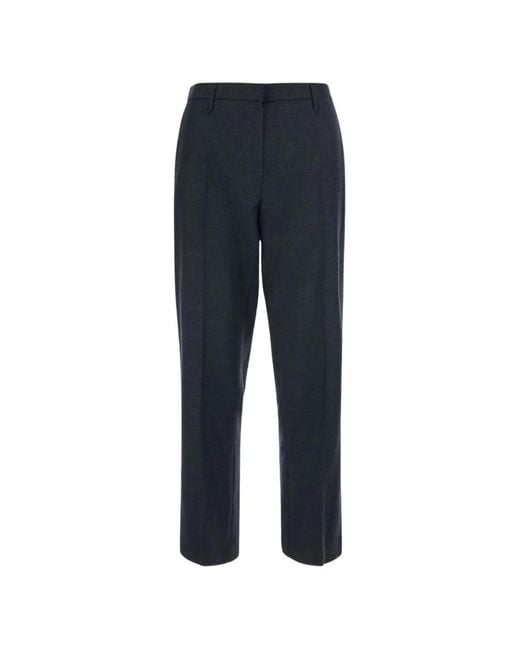 Tela Blue Straight-Leg Wool Trousers