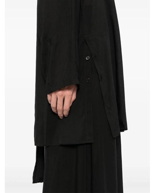 Yohji Yamamoto Loan Gelaagd Overhemd Met Dubbele Kraag in het Black voor heren