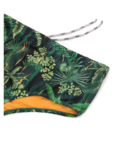 Lygia & Nanny Green Parati Leaf-print Swimming Trunks for men
